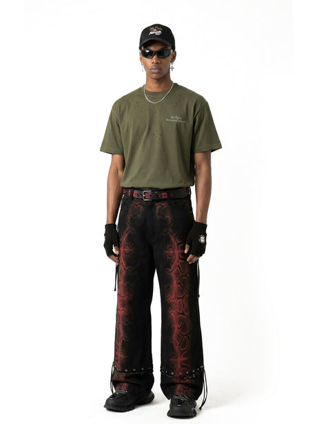 Hole Reflective Sports Breathable Loose-fit T-shirts