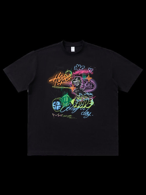 Graffiti Printed Loose-fit T-shirts