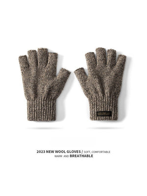 Wollstrick-Halbfingerhandschuhe