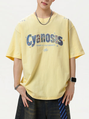 Embroidery Letter Loose-fit T-shirts