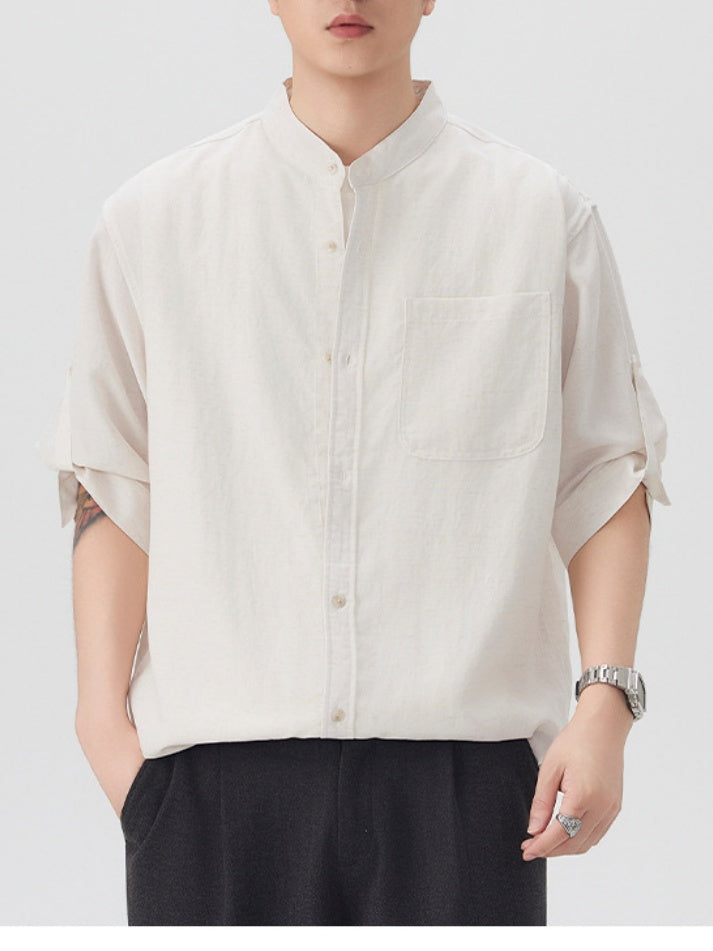Imitation Linen Three-quarter Sleeves Shirts