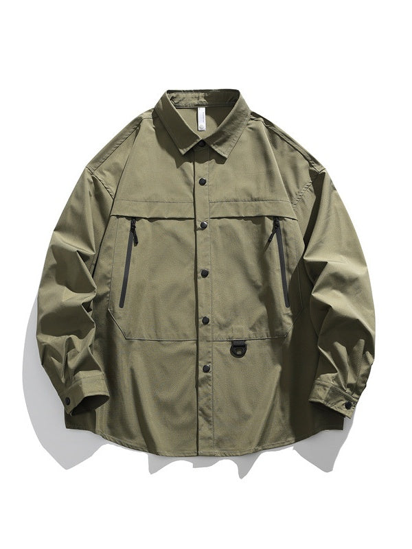 Plaid Tooling Loose Cityboy Long-sleeved Shirt