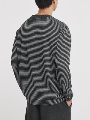 Stripes Henry Collar T-shirts