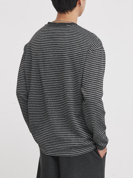 Stripes Henry Collar T-shirts