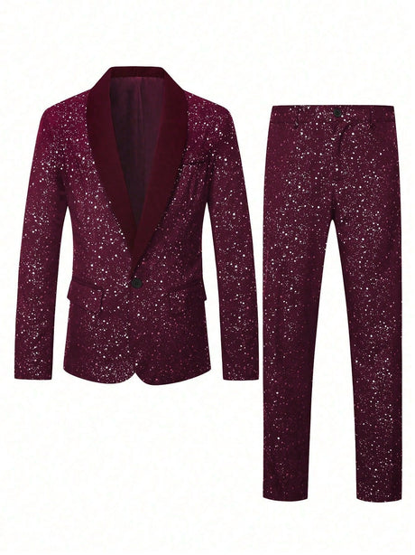 Shiny Banquet Handsome Suit 2-piece Sets Set