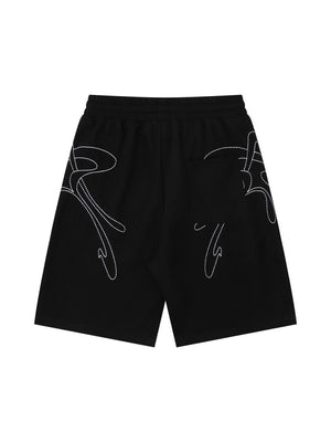 Line Embroidery Loose-fit Vibe Five Points Shorts