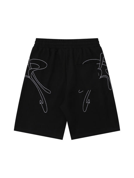 Line Embroidery Loose-fit Vibe Five Points Shorts