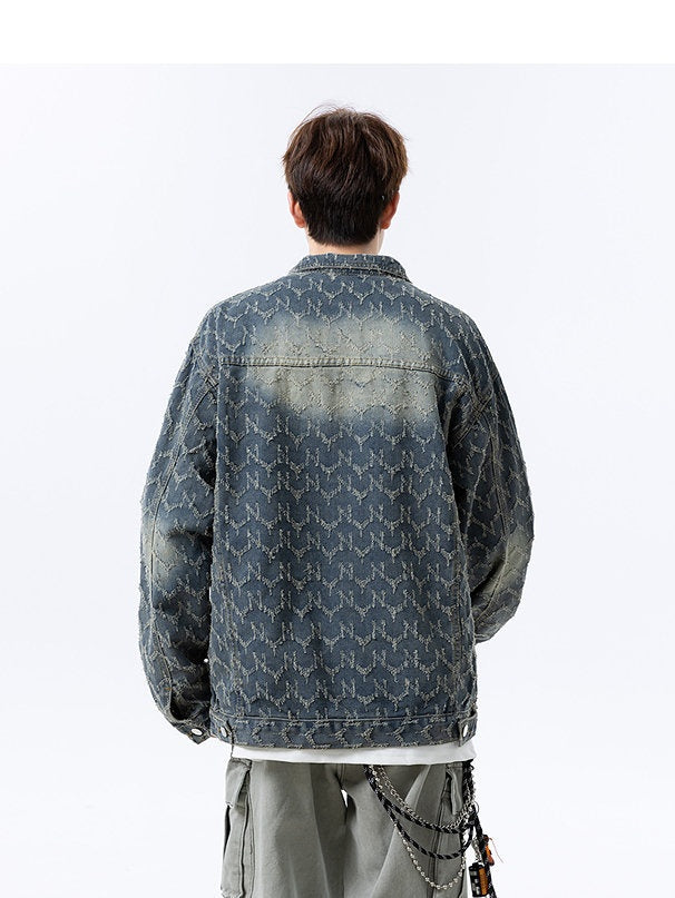 Wear And Tear Retro Washing Old Denim Jacket