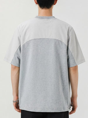 Color-blocked Patchwork Breathable Loose-fit T-shirts