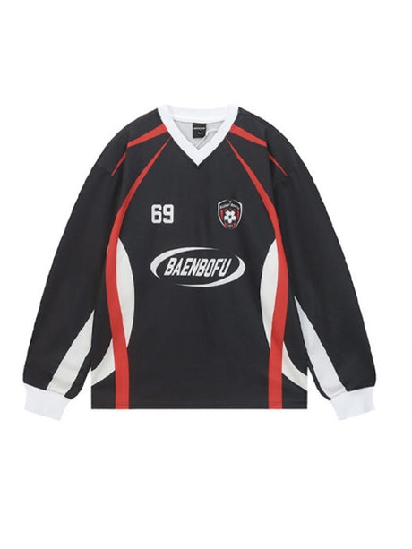 Hip-Hop-Baseball-T-Shirts mit V-Ausschnitt