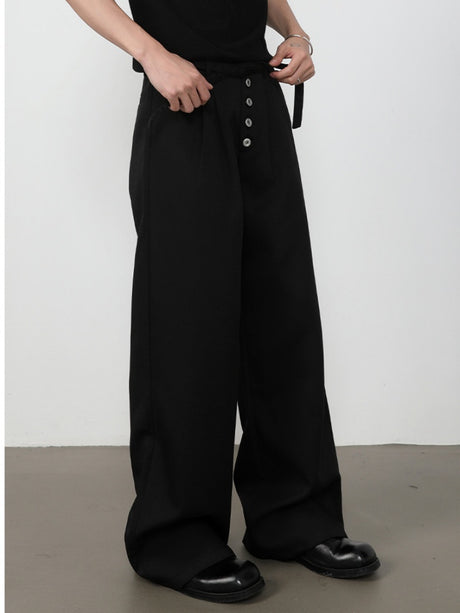 Double Pleat Loose-fit Straight-fit Dress Pants Pants