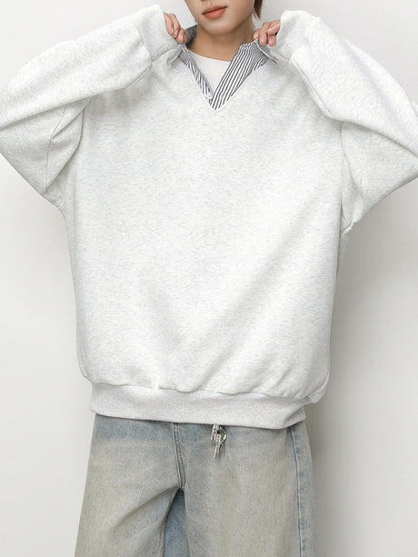 【EXPÉDITION NORMALE】Polo à col rayé vertical effet superposé