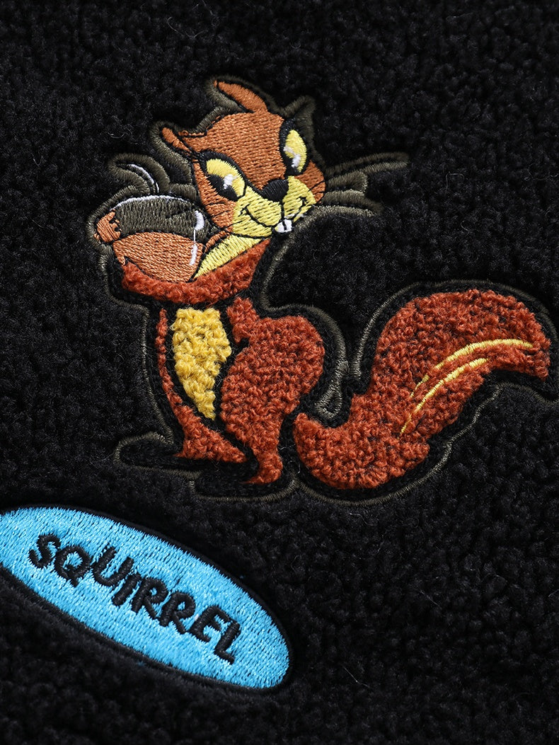 Veste coupe-vent à col montant et imprimé écureuil