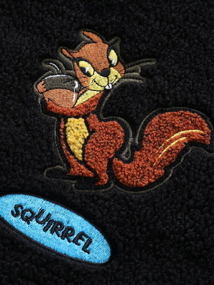 Veste coupe-vent à col montant et imprimé écureuil