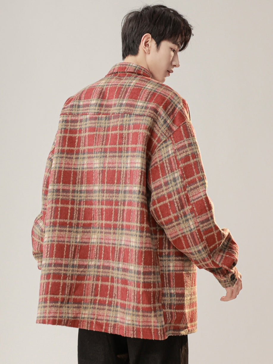 Plaid Loose-fit Shirts