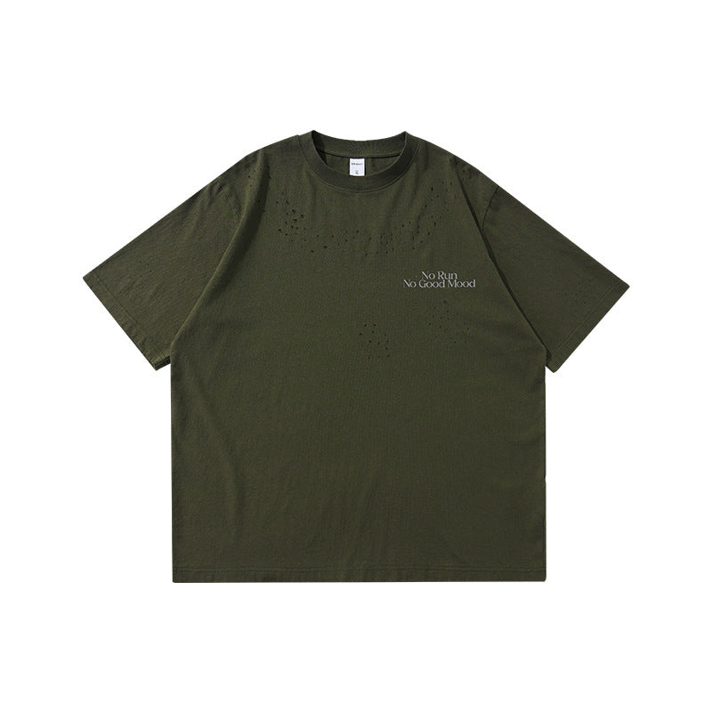 Hole Reflective Sports Breathable Loose-fit T-shirts
