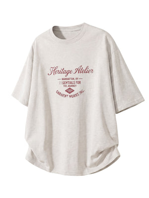 Distressed Mottled Letter Printed T-shirts
