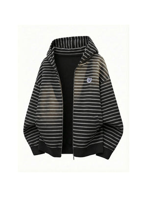【EXPÉDITION NORMALE】Sweats à capuche carrés à rayures horizontales color-block