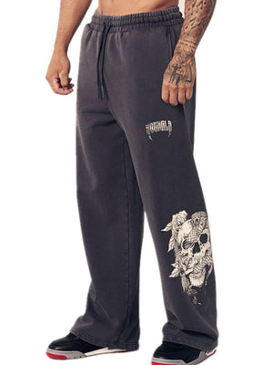 Printed Straight Loose Pants