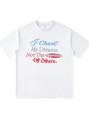 Gradient Letter Printed Oversize T-shirts