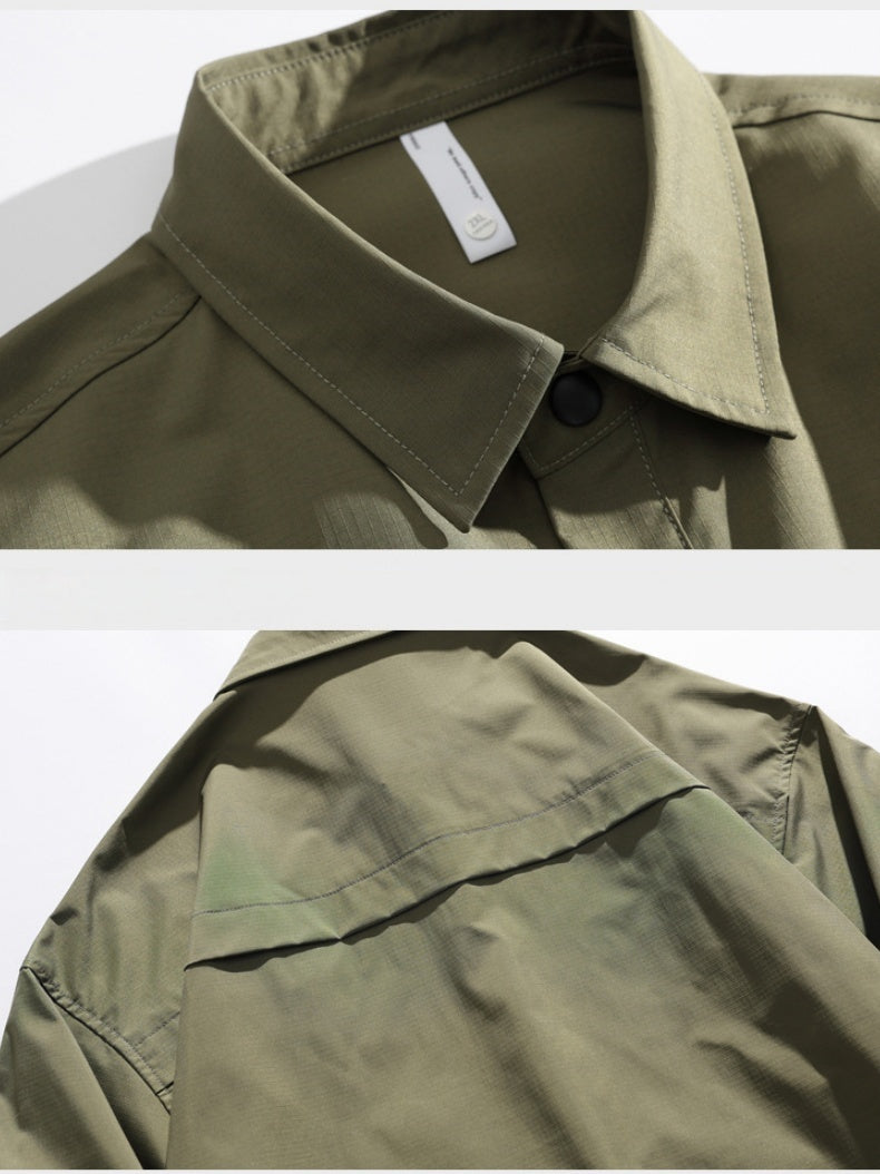 Plaid Tooling Loose Cityboy Long-sleeved Shirt