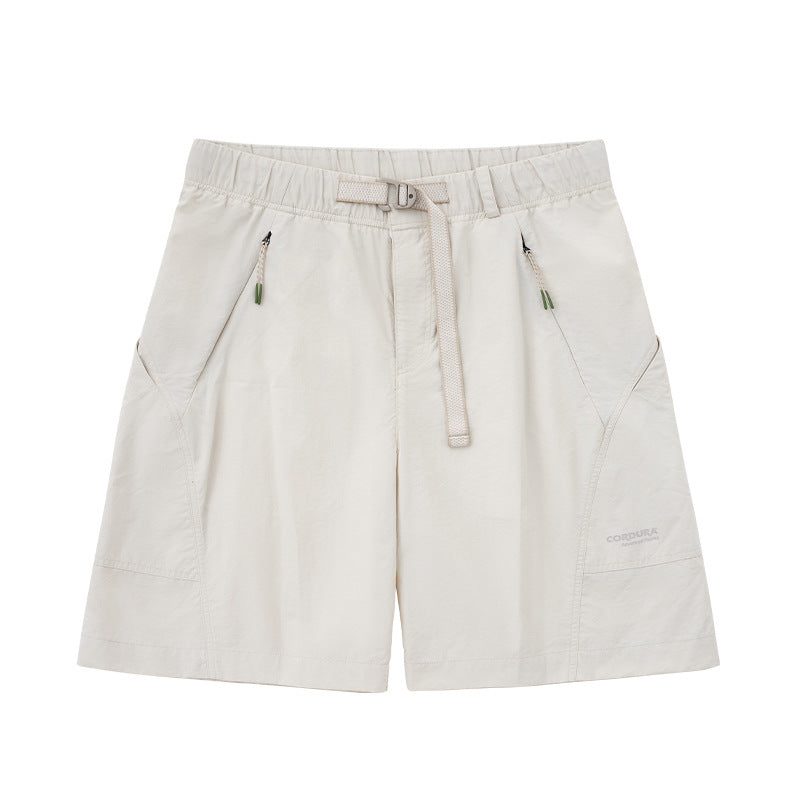 Drawstring Work Clothes Scimitar Shorts