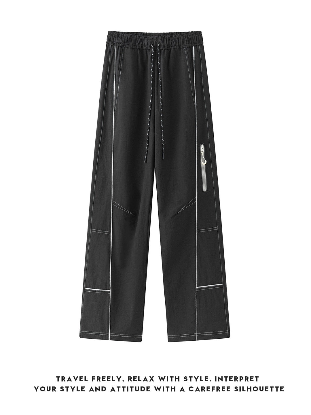 Pantalon cargo coupe droite à blocs de couleurs pour l'extérieur