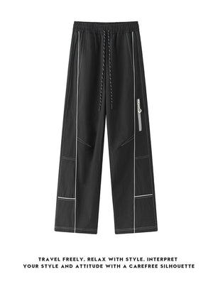 Pantalon cargo coupe droite à blocs de couleurs pour l'extérieur