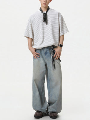 Simplicity Black And White Stripes T-shirts
