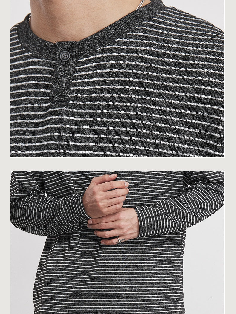 Stripes Henry Collar T-shirts