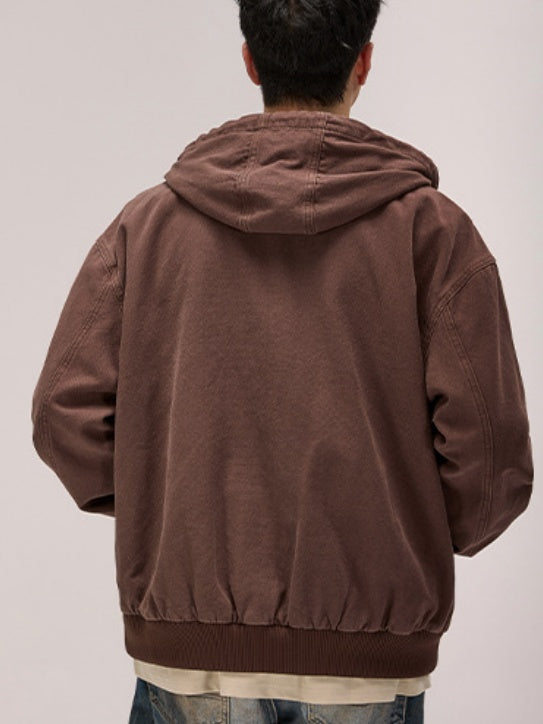 Retro Plaid Tooling Hooded Jacket