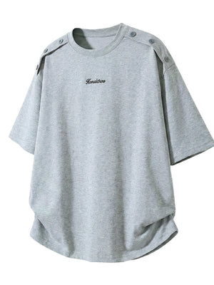Retro Loose-fit Letter Applique T-shirts