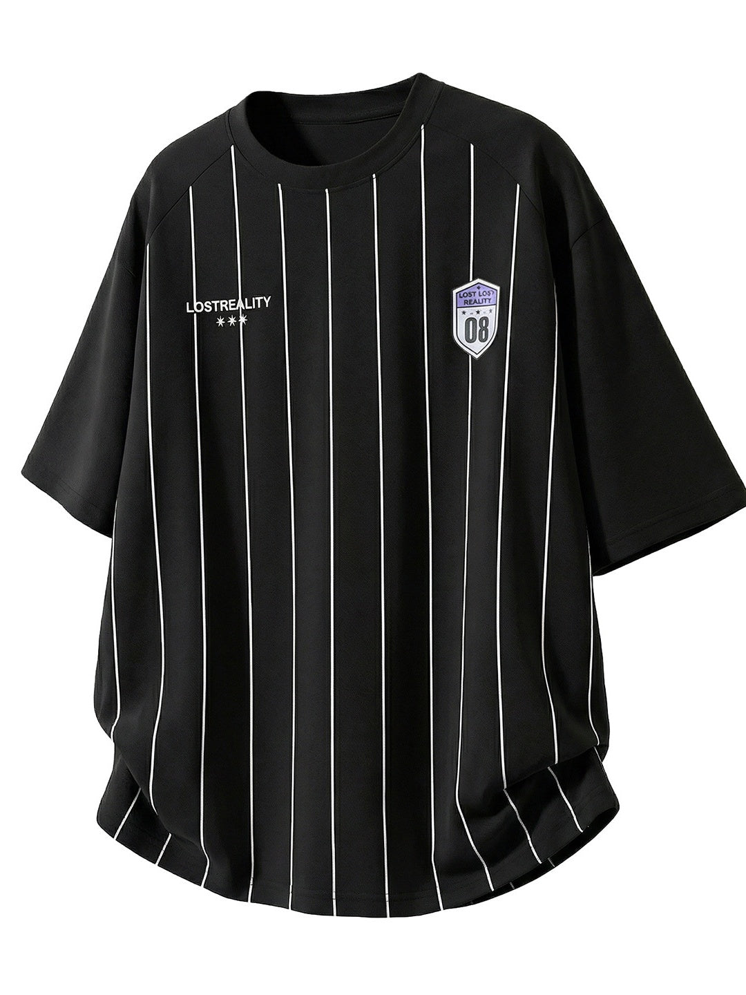 Printed Color-blocked Stripes Sports Loose-fit T-shirts