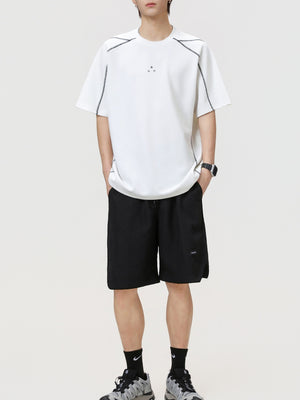 Color-blocked Printed Breathable Sports T-shirts