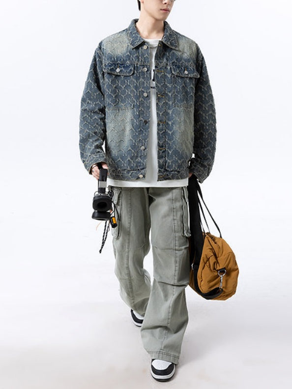 Wear And Tear Retro Washing Old Denim Jacket