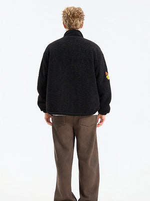 Veste coupe-vent à col montant et imprimé écureuil