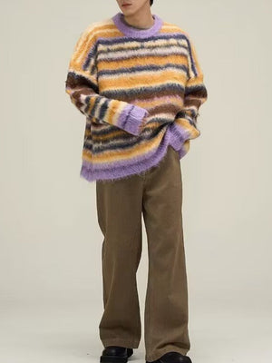 Pull rayé en maille douce