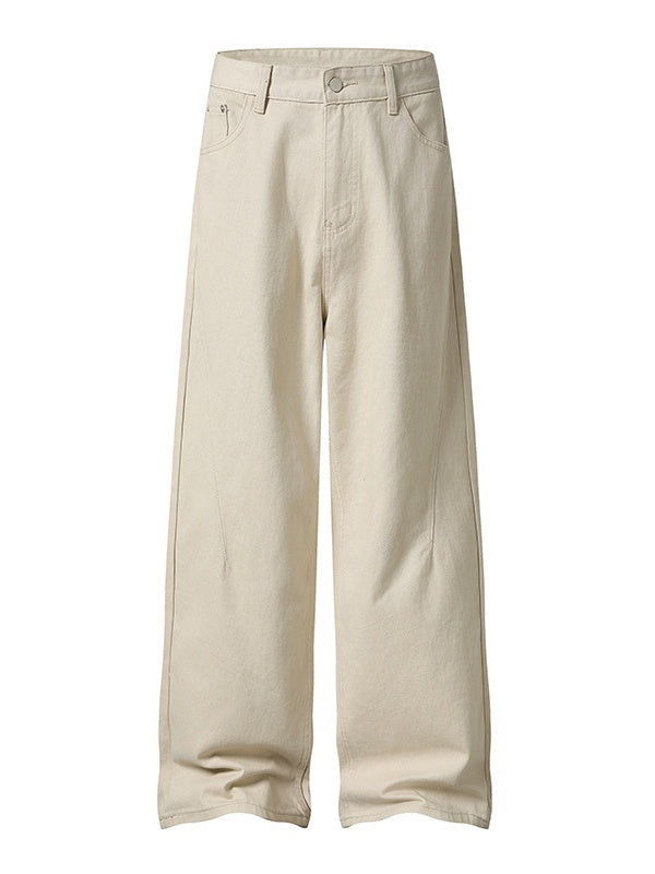 Versatile Straight-fit Wide-leg Pants