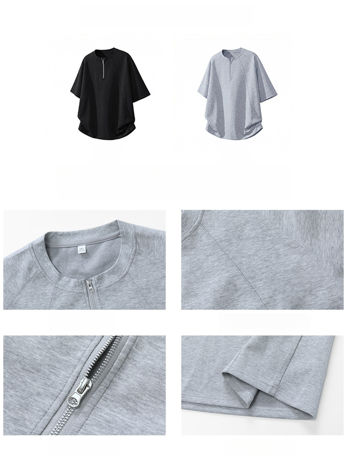 Half Zipper Stereo T-shirts