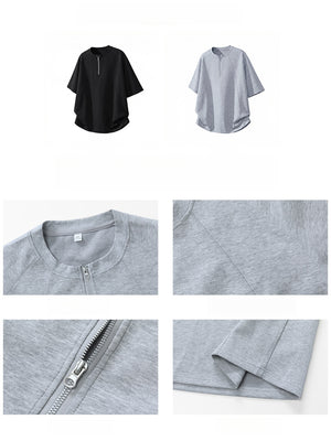 Half Zipper Stereo T-shirts