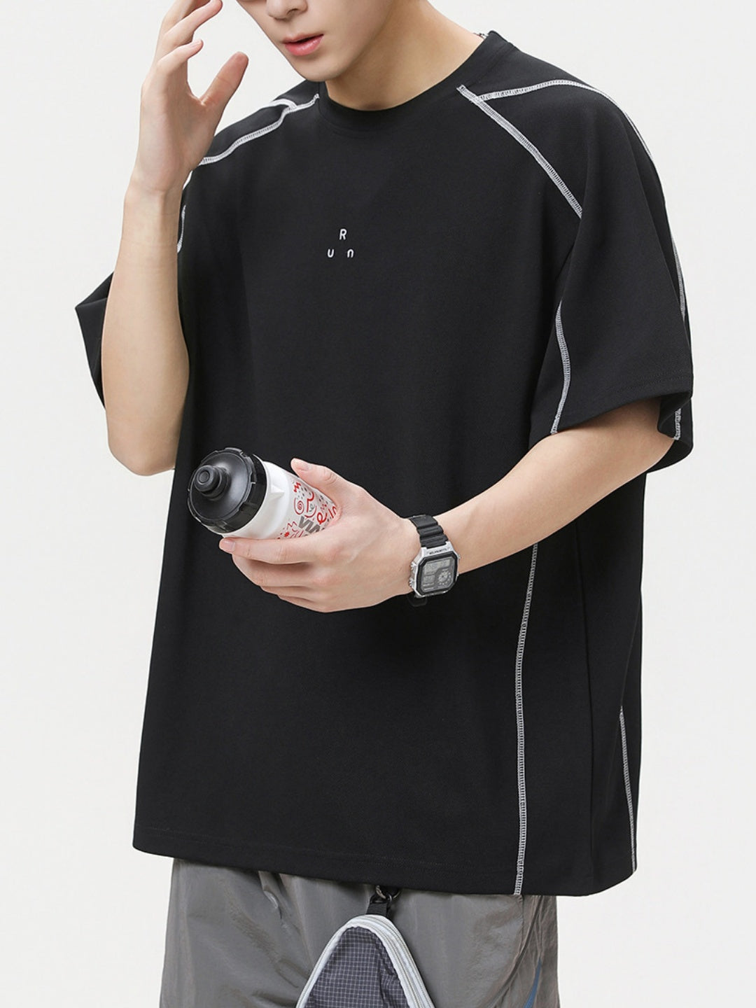 Color-blocked Printed Breathable Sports T-shirts