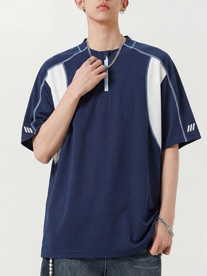 Quick-drying Color-blocked Breathable Loose-fit POLO Shirt