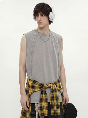 Retro Sports Patchwork Batik Tank Tops