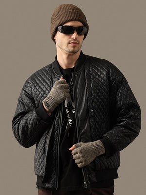 Wollstrick-Halbfingerhandschuhe