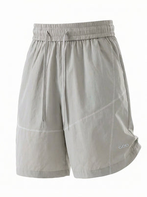 Water-repellent Reflective Color-blocked Lightweight Breathable Five Points Shorts