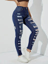 Ripped And Frayed Edges Stretch High-waisted And Slimming Pencil Pants Jeans