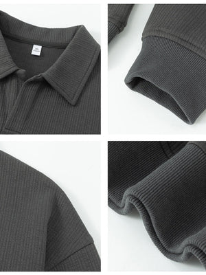 Jacquard All-match Loose Lapel Polo