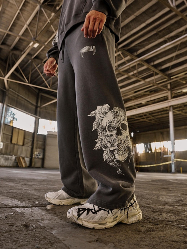 Printed Straight Loose Pants