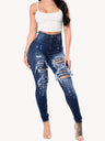 Hole Stretch Slimming Pencil Pants Jeans
