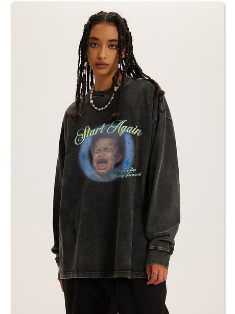 Rock Band Water Wash Loose T-shirts